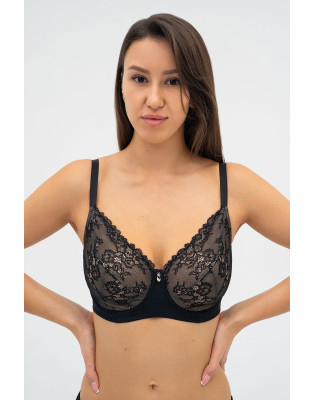 Бюстгальтер базовий на кісточках на бретелях з м'якою чашкою Effetto Lingerie чорний 001 16 02