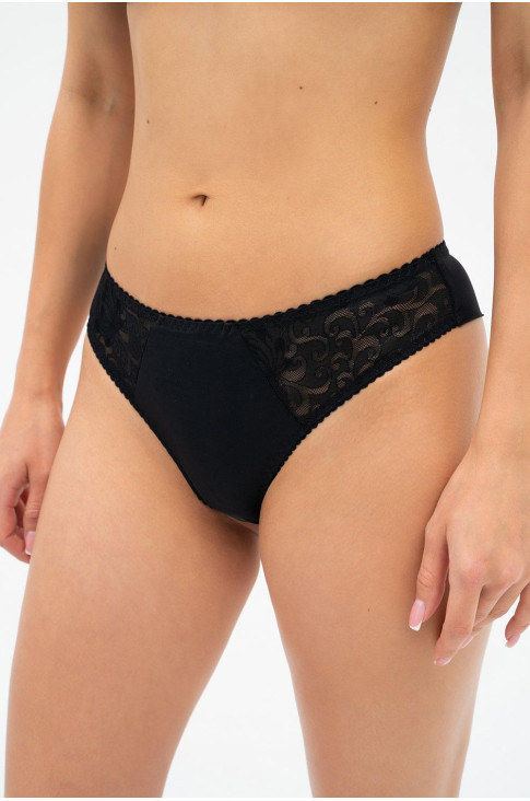 Жіночі трусики бразиліана із середньою талією Effetto Lingerie чорний 1 шт. 007 26 02
