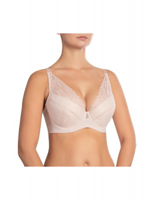 Бюстгальтер базовий на кісточках на бретелях та чашкою push-up Effetto Lingerie срібний півонія 001 10 03