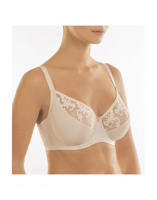 Бюстгальтер базовий на кісточках на бретелях з м'якою чашкою Effetto Lingerie срібний півонія 006 16 03