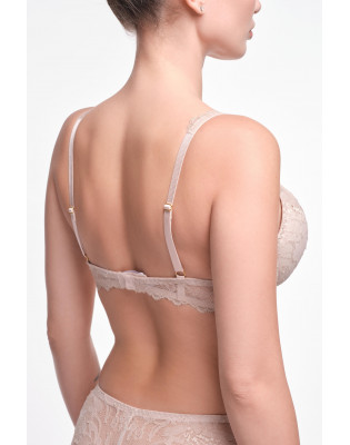 Бюстгальтер базовий на кісточках на бретелях та чашкою push-up Effetto Lingerie срібний півонія 014 136 03
