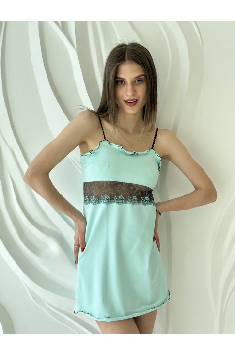 Ночная рубашка 101-054/170 L Бирюзово-черная (2000010027019)